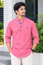 প্রিমিয়াম ও স্টাইলিশ Oxford Cotton সূতি কাপড় কাতুয়া Pink