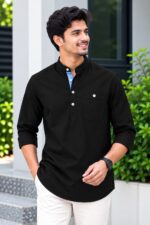 প্রিমিয়াম ও স্টাইলিশ Oxford Cotton সূতি কাপড় কাতুয়া  Black