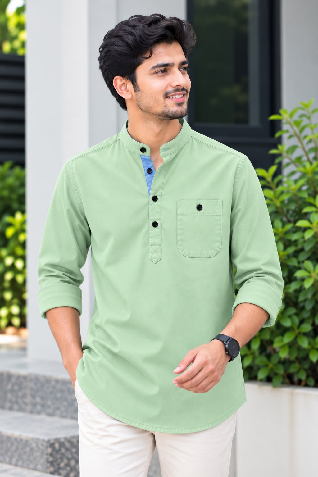 WhatsApp Image 2026-09-08 at 11.21.05 PM প্রিমিয়াম ও স্টাইলিশ Oxford Cotton সূতি কাপড় কাতুয়া Light Green - Image 1