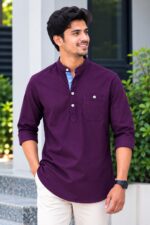 প্রিমিয়াম ও স্টাইলিশ Oxford Cotton সূতি কাপড় কাতুয়া Purple