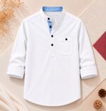 প্রিমিয়াম ও স্টাইলিশ Oxford Cotton সূতি কাপড় কাতুয়া  White - Image 2