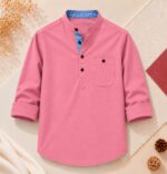 প্রিমিয়াম ও স্টাইলিশ Oxford Cotton সূতি কাপড় কাতুয়া Pink - Image 2