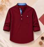 প্রিমিয়াম ও স্টাইলিশ Oxford Cotton সূতি কাপড় কাতুয়া Maroon - Image 2