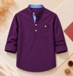 প্রিমিয়াম ও স্টাইলিশ Oxford Cotton সূতি কাপড় কাতুয়া Purple - Image 2